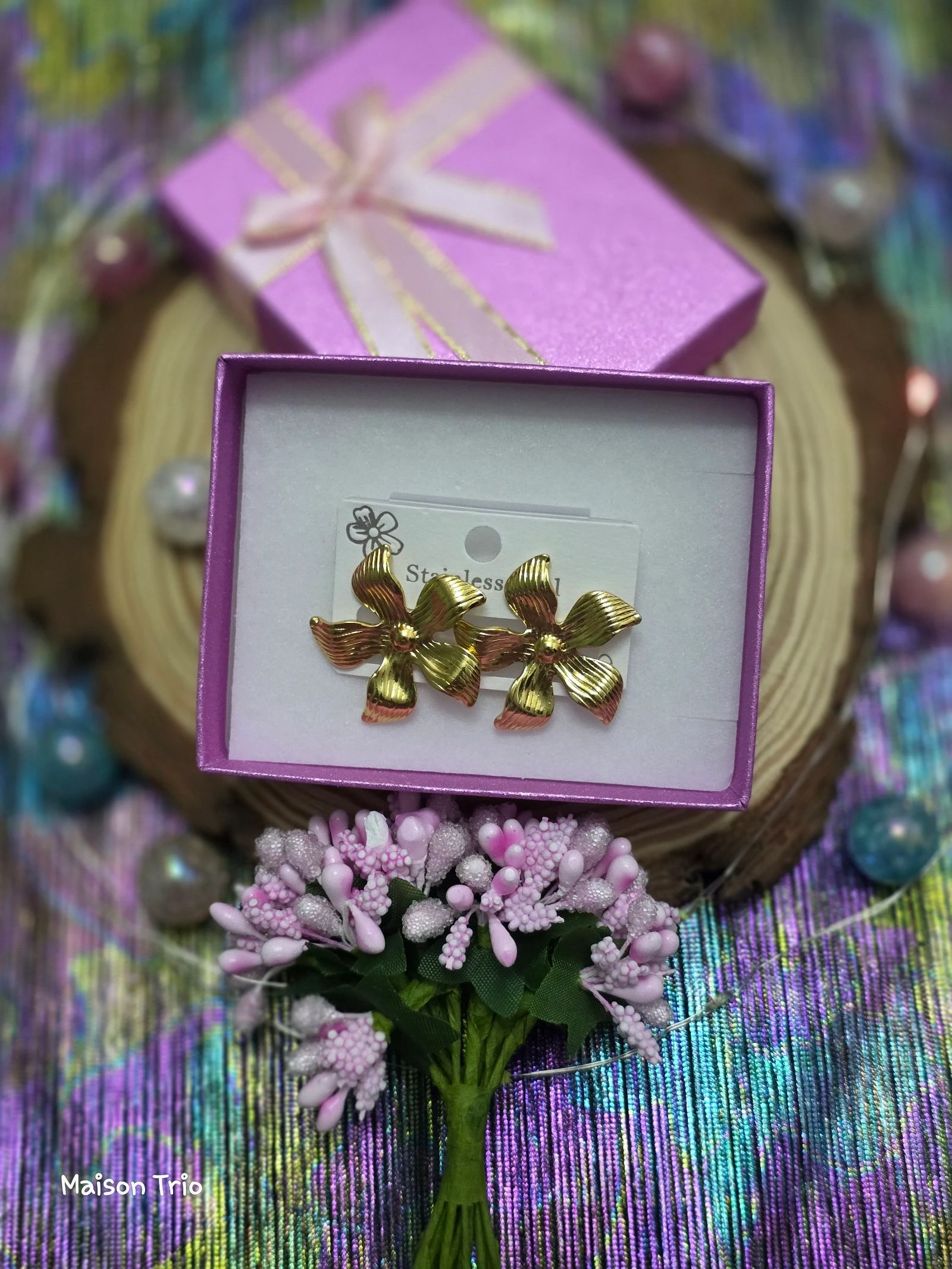 Stainless steel earrings🌸 – photo 3